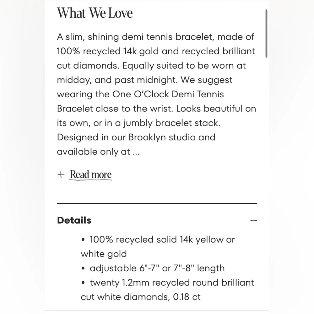 Catbird One O’Clock Demi Tennis Bracelet - Picture 5 of 7